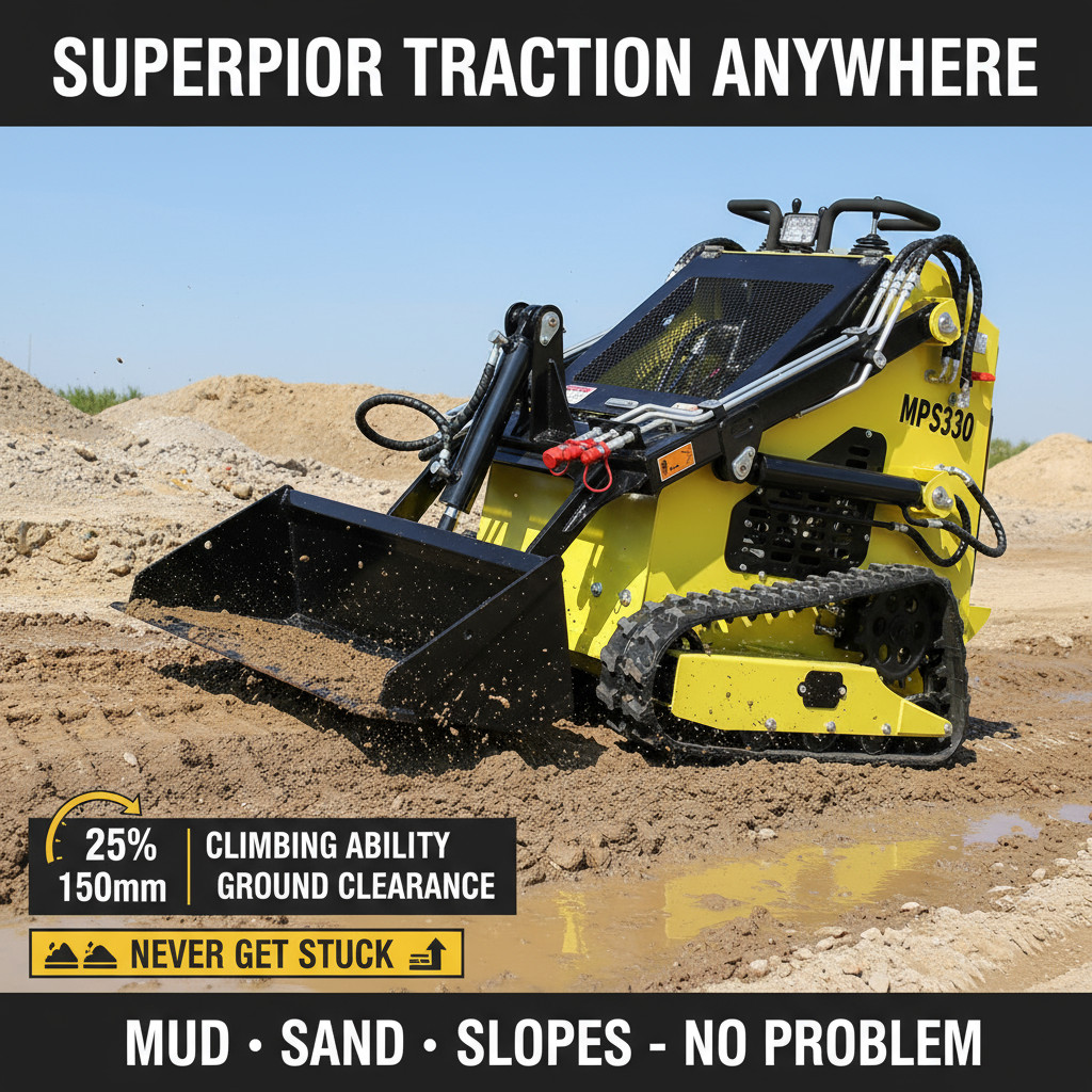 13.5HP Mini Skid Steer Track Loader with Hydraulic Drive