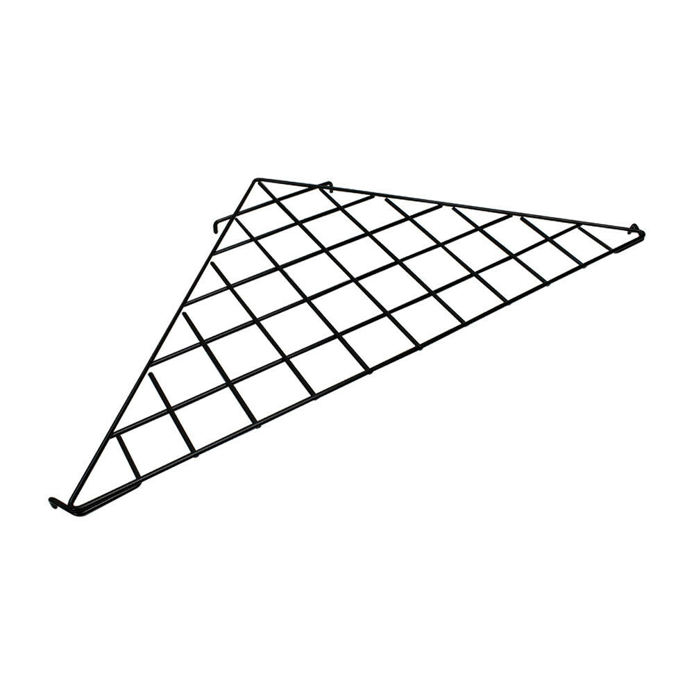 Corner Triangle Black Wire Grid Slat Grid Shelf 2 PC 24x 24 x 32