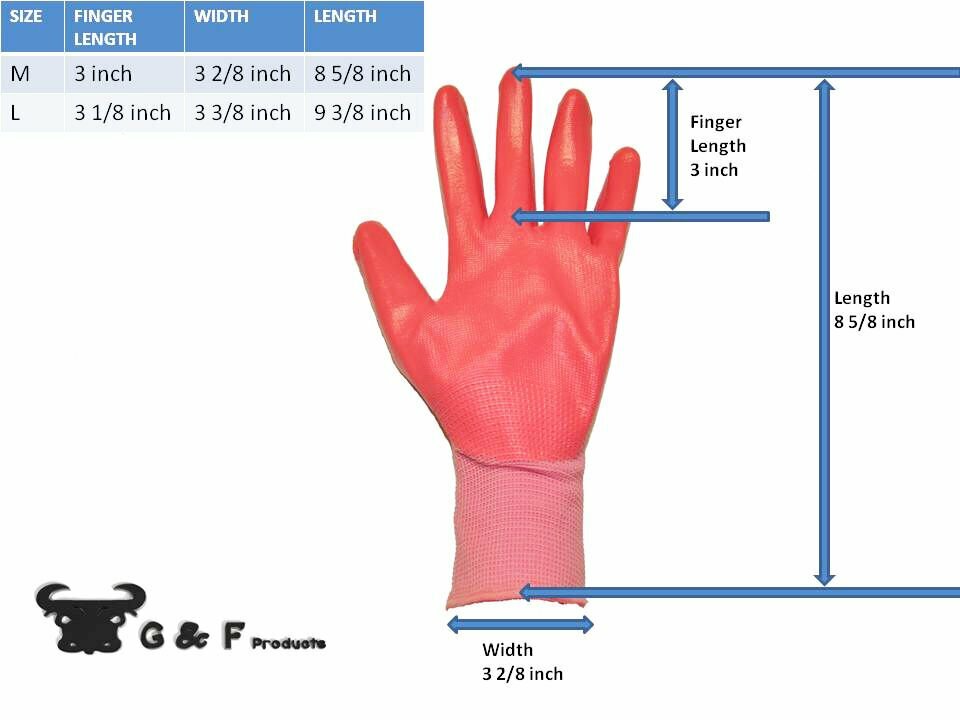 G & F 15226 Working Garden Gloves Women 6 Pair Pack Assorted Colors