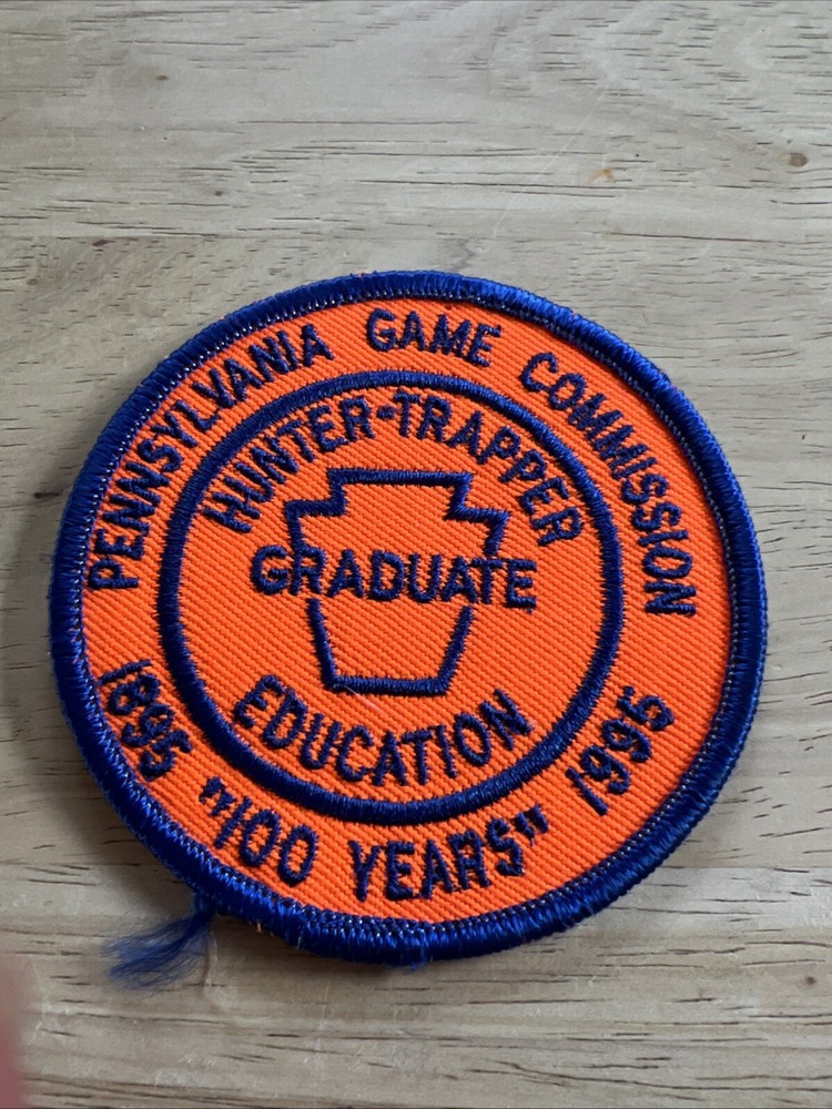 1995 Pennsylvania Game Commission Hunter Trapper Graduate Education Patch Orange