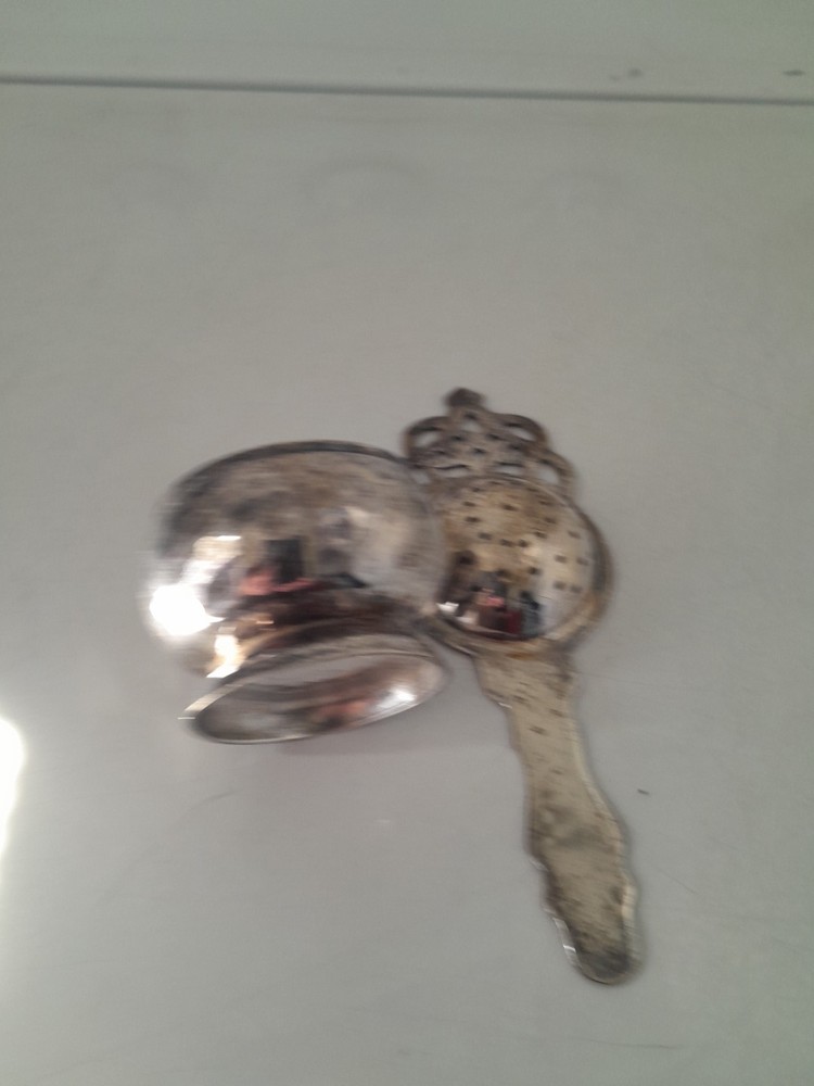 Vintage Silverplate Tea Strainer And Drip Bowl