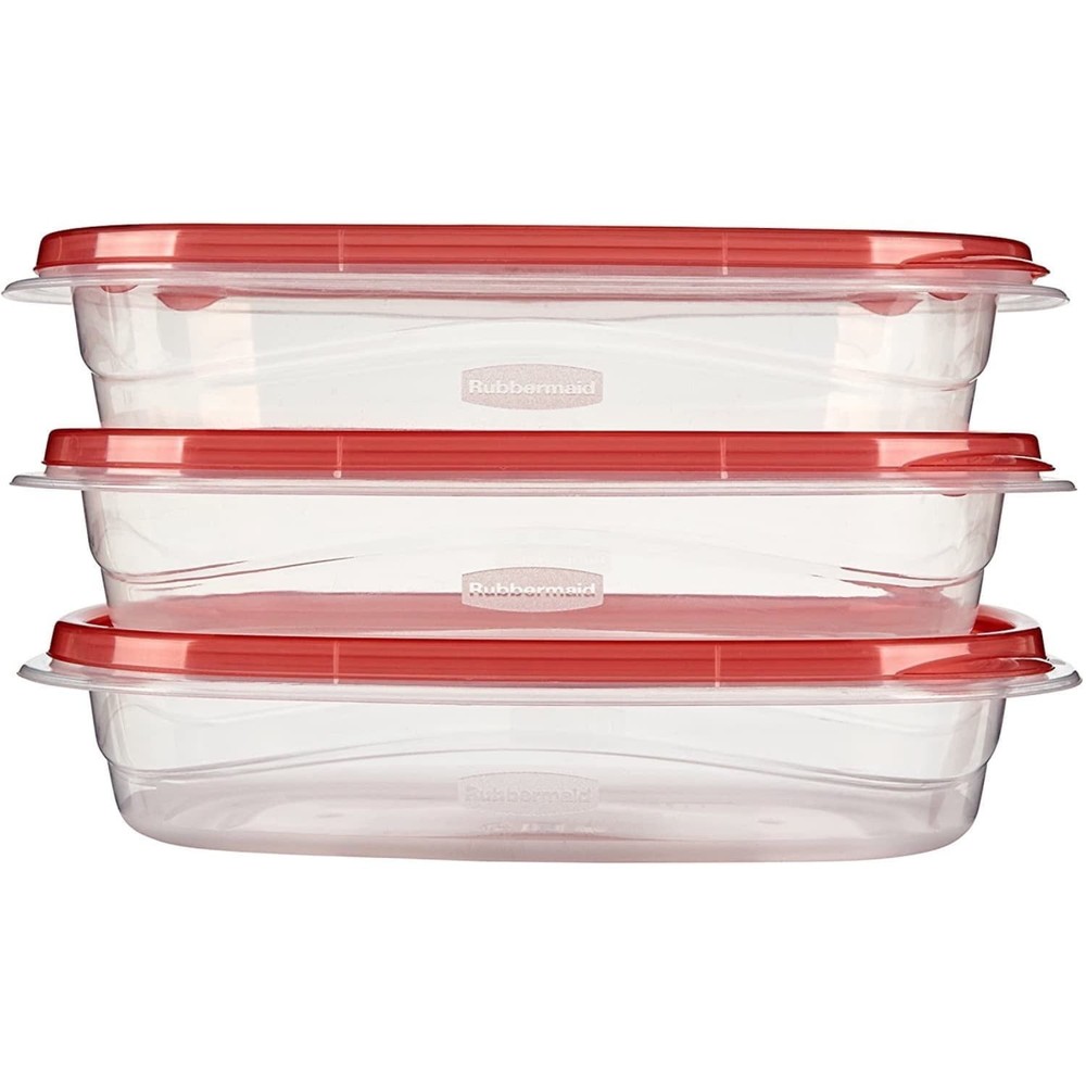 TakeAlongs 4.0-Cup Rectangle Food Storage Containers Ruby Red 3 pack