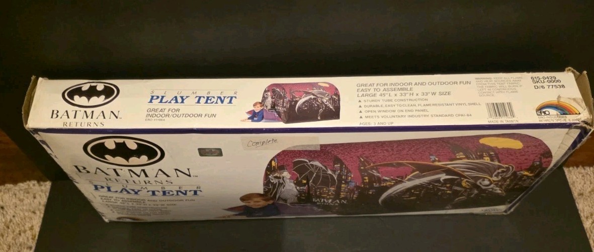 🔥VTG RARE COMPLETE DC Batman Returns Ero Slumber Shoppe Play Tent🔥