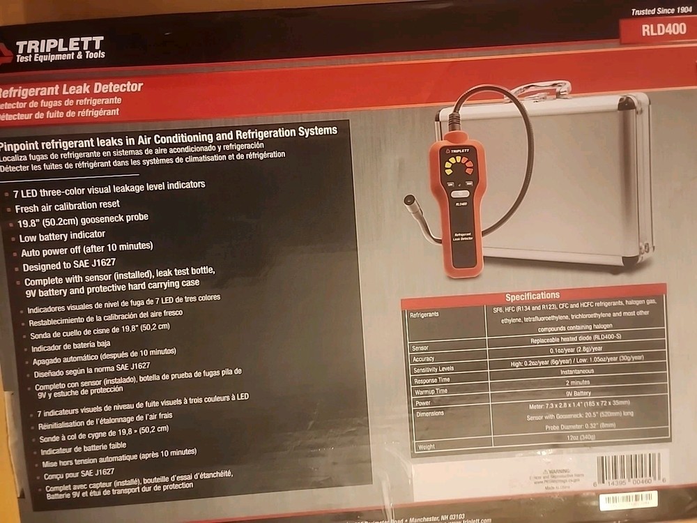 TRIPLETT Rfrigerant Leak Detector Model # RLD400
