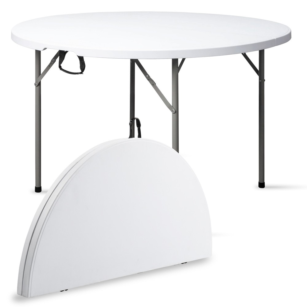 48inch Round Folding Table Outdoor Folding Utility Table White