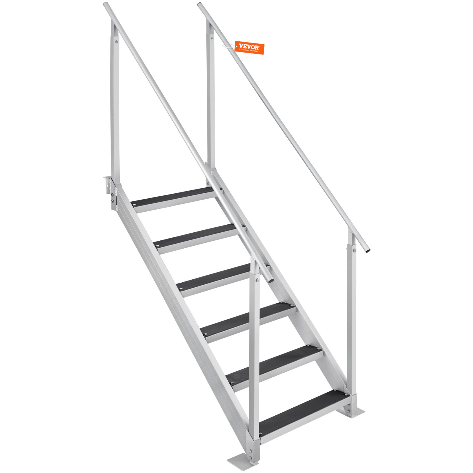 VEVOR Aluminum Dock Ladder Boat Dock Ladder 43-51in Height Adjustable 6 Steps