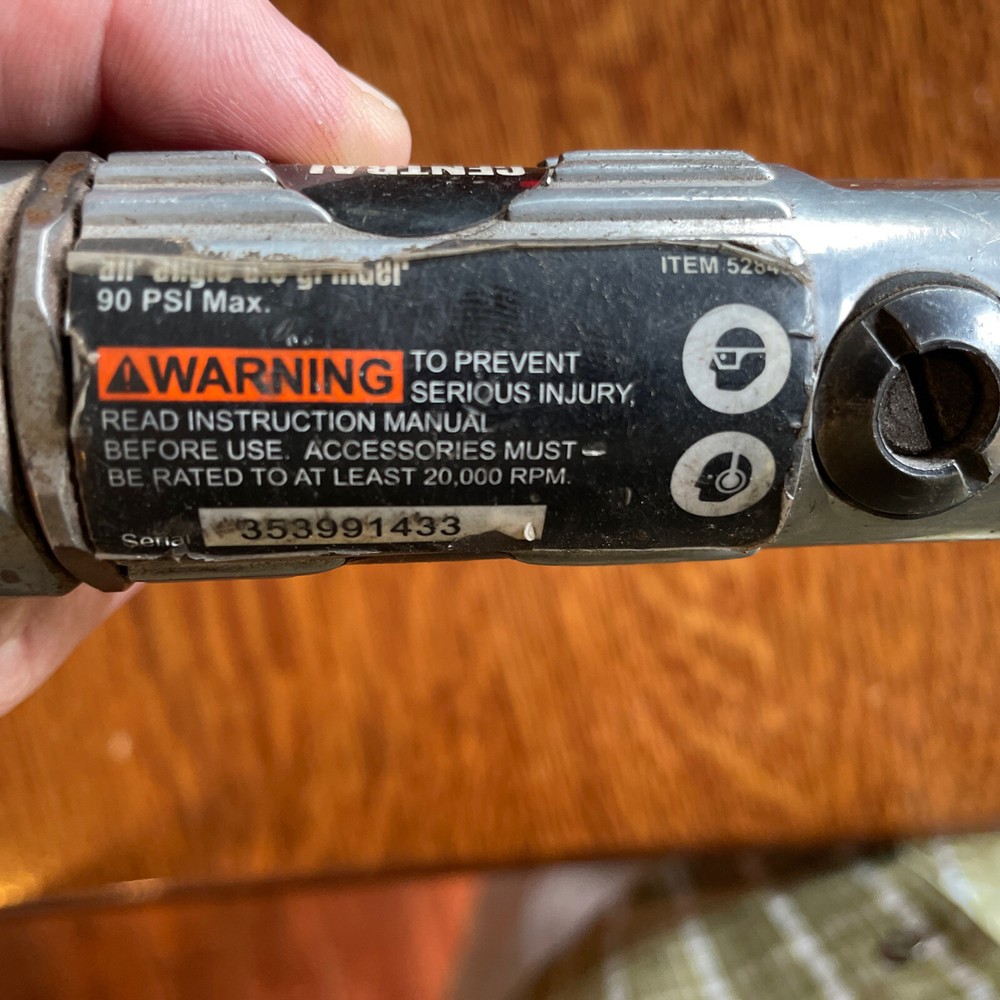 Central Pneumatic Angle Grinder,model used Working condition