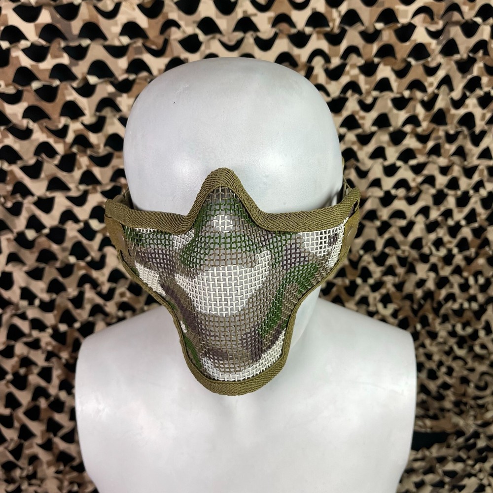 NEW 1G Strike Steel Half Airsoft Mask - Camo
