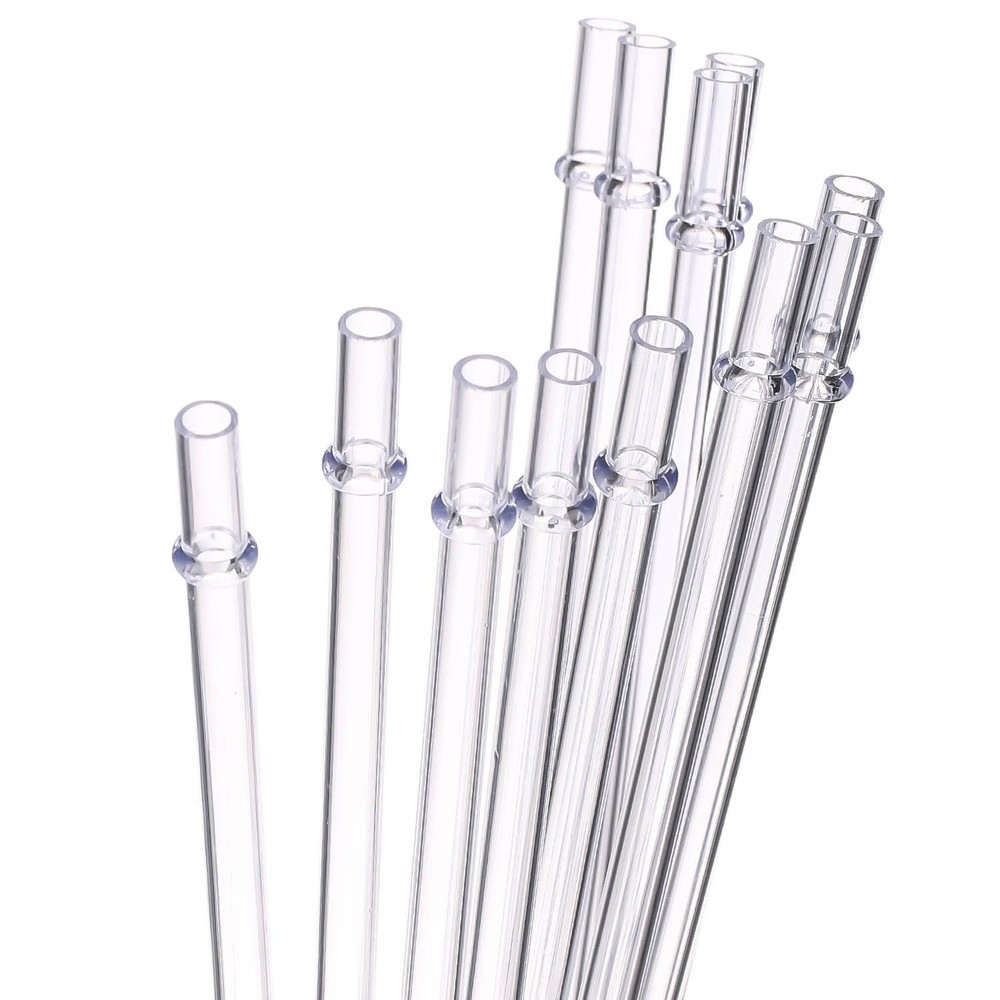 Dakoufish 11 Inch Clear Reusable Thick Plastic Drinking Straws Extra Long for...