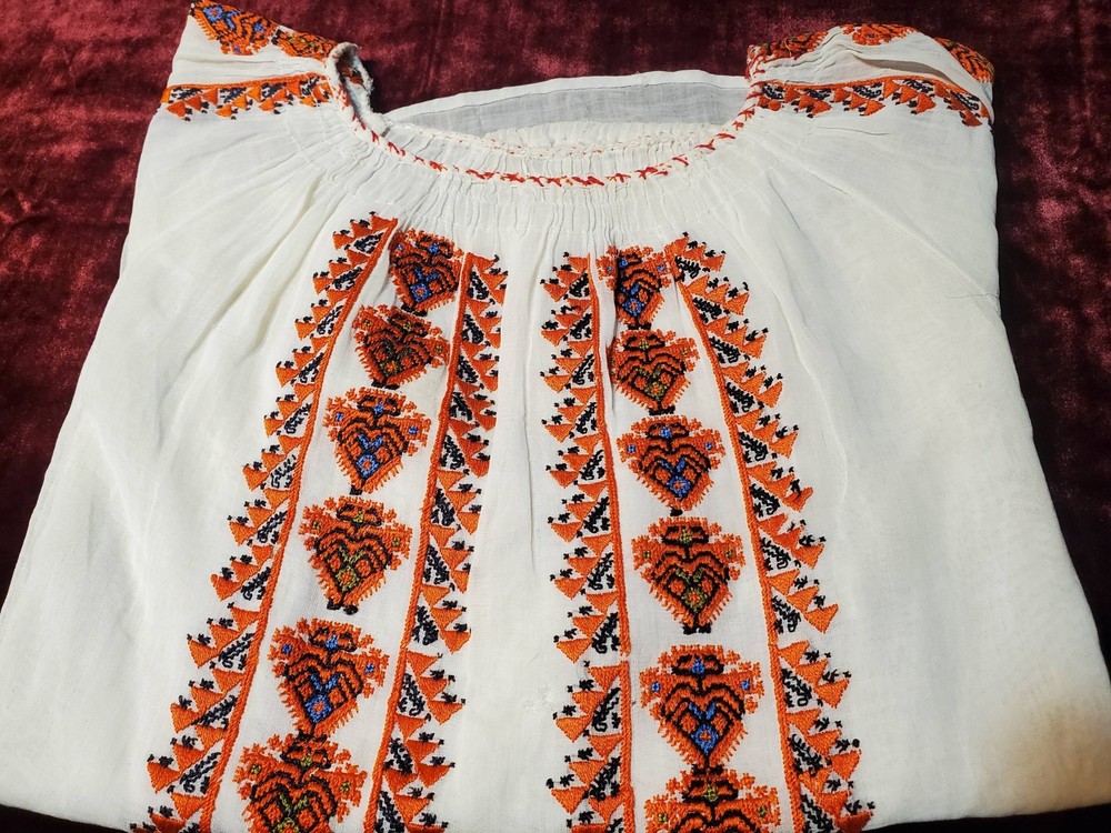 Exquisite Antique Romanian Silk Blouse