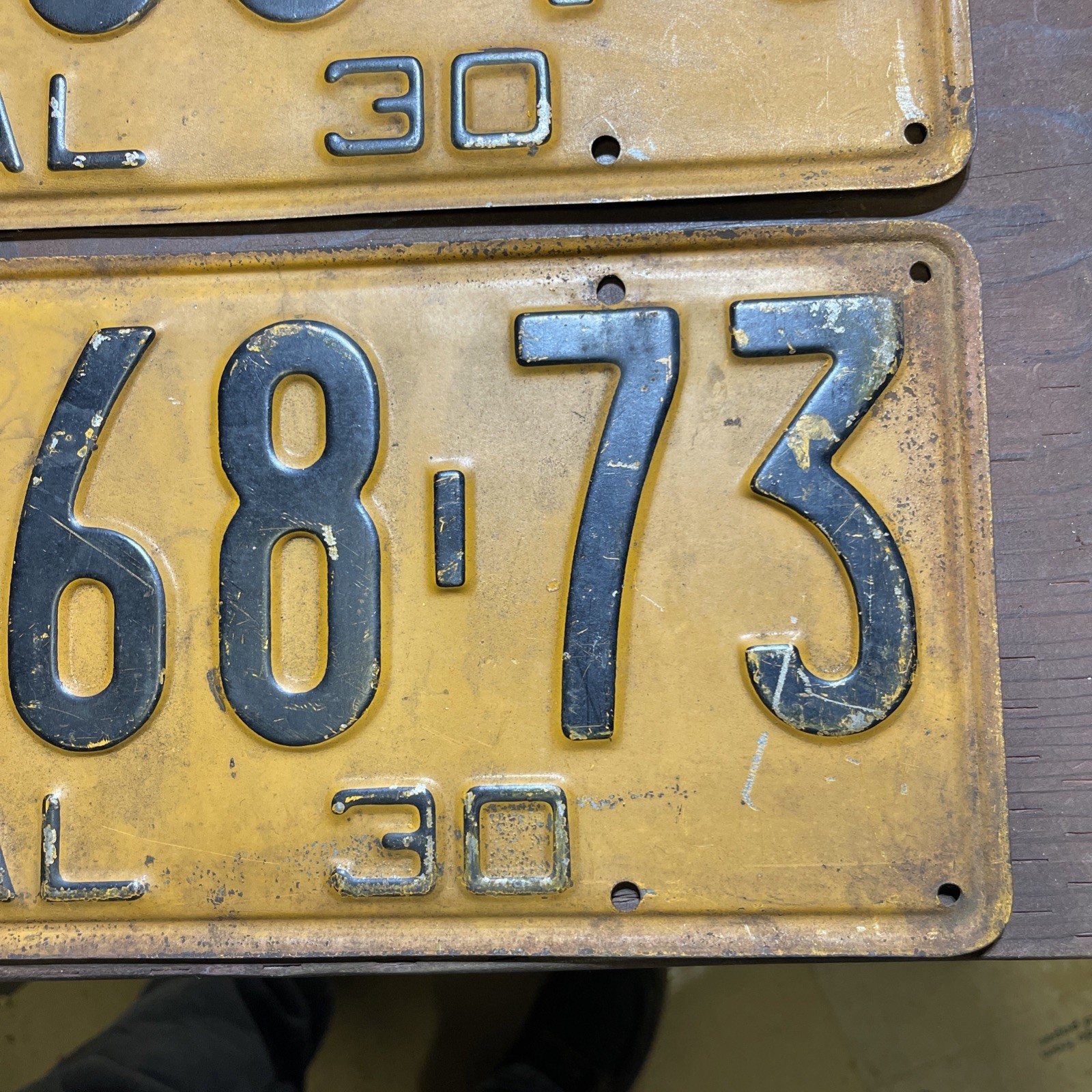 Vintage 1930 California License Plate Pair