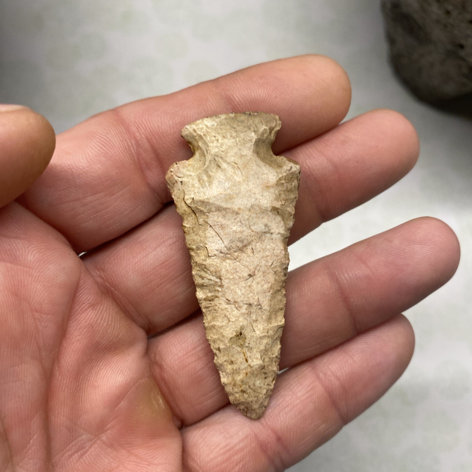 MLC s8221 2 1/2” Archaic Pinetree Arrowhead Wisconsin Stone Artifact