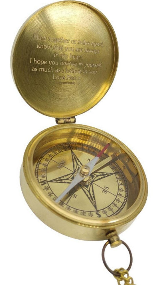Personalized Compass With Leather Case|Custom Gift Baptism Gift Christmas Gift