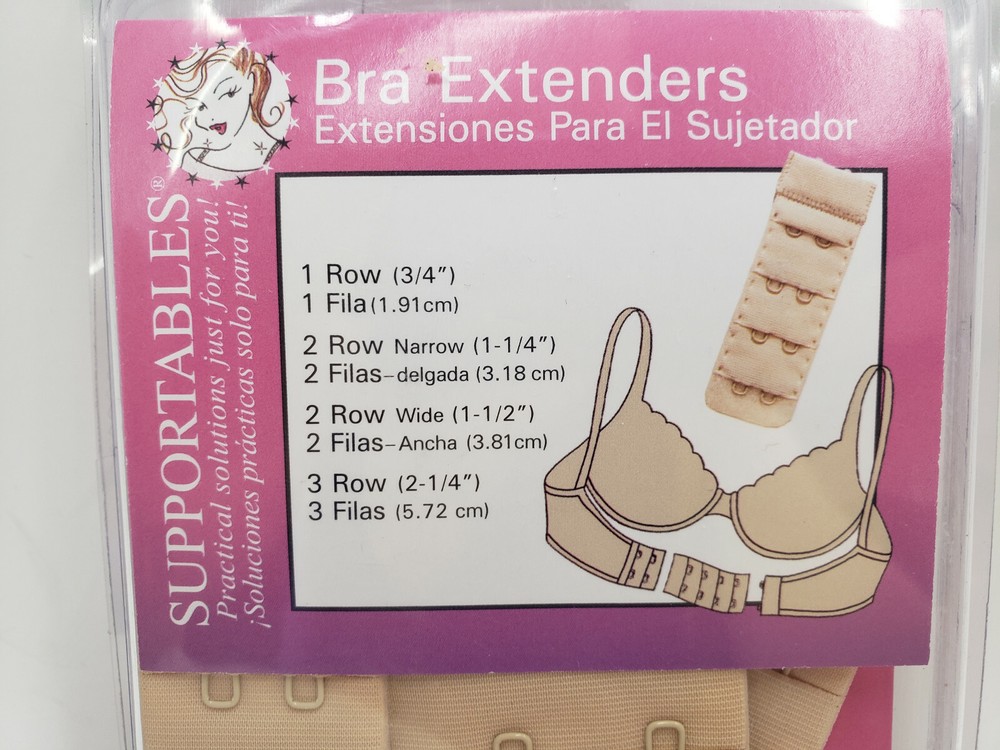 SUPPORTABLES BRA EXTENDERS 4 POSITION BRA BACK EXTENDERS 100% NYLON 4 PIECE