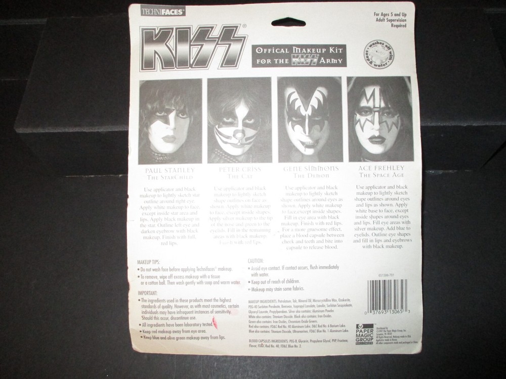 Vintage/Classic/Rock(KISS/FACE/MAKE/UP)1997/New/Very/Nice