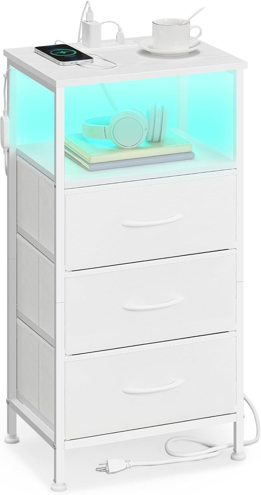 Collection Nightstand W/ Charging Station & App-Controlled Adjustable LED
