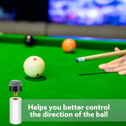 20 Sets Billiard Cues Tips Replacement Kit with White Pool Cue Stick