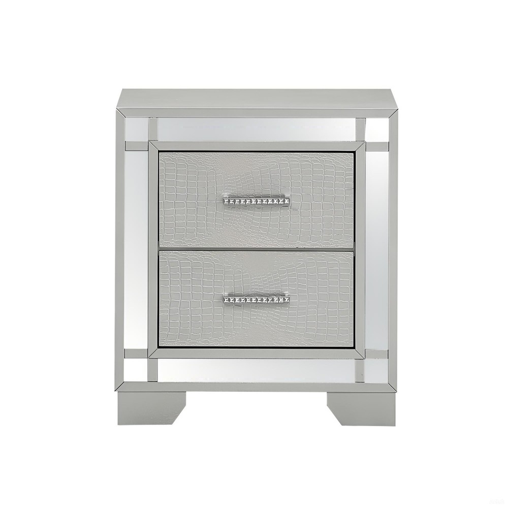 Elegant Silver Champagne Accent Table