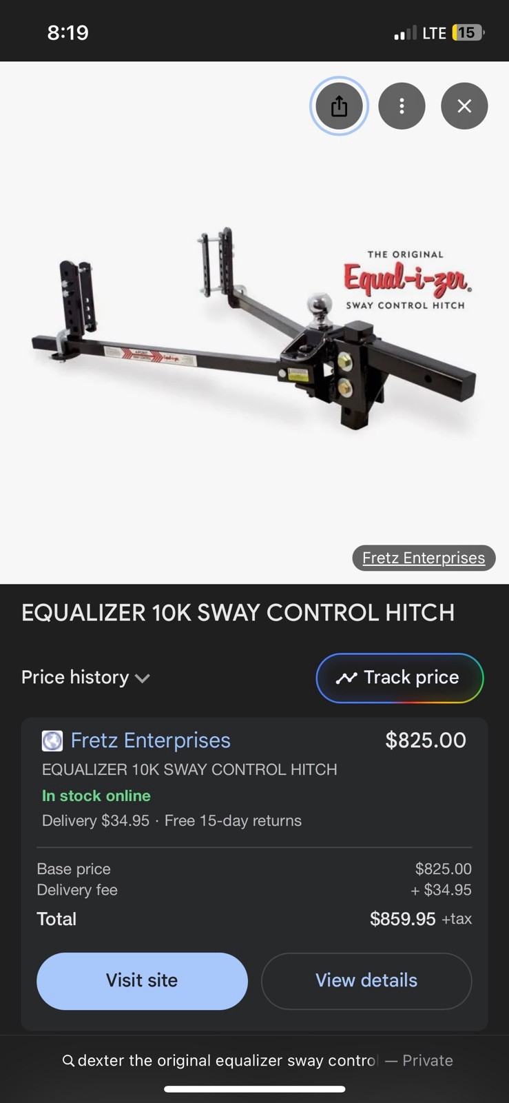 Equalizer 10k Sway Control System. New In Box. Never Used.