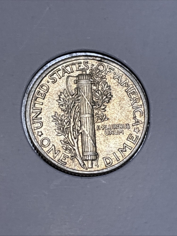 1935 Mercury Dime Stuck Through Errors, “5” 1935, Double Die Reverse 💎
