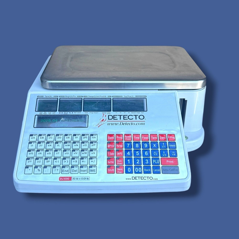 Detecto DL1030 - Price Computing Scale with Integral Printer. 30 lb X 0.01 lb