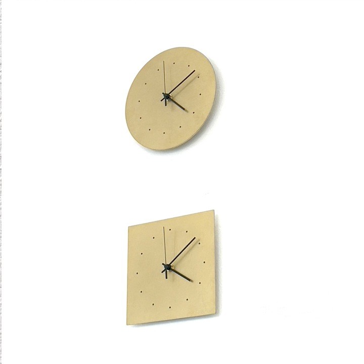 Brass Wall Clock (Square)