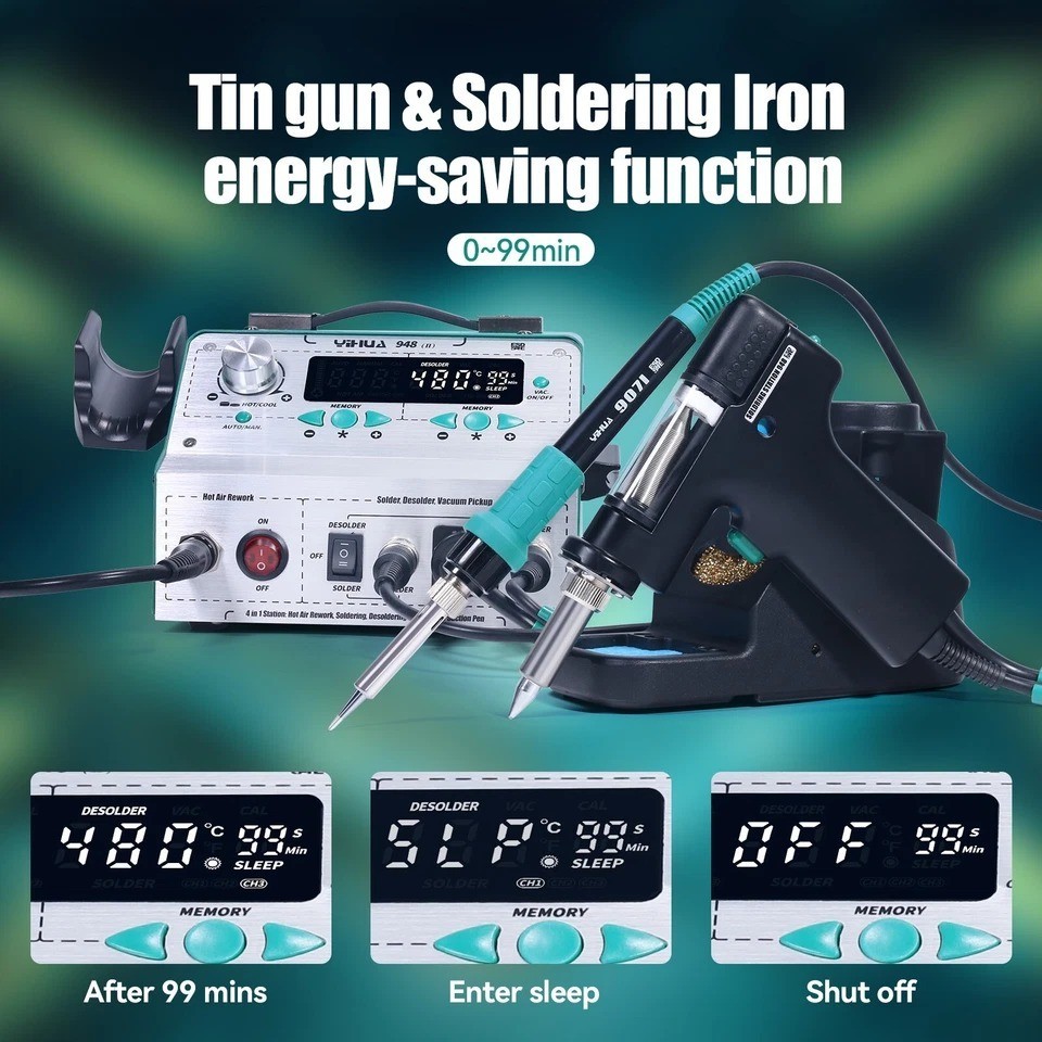 YIHUA 948-II 4-in-1 Digital Desoldering Rework Station Hot Air Soldering Station