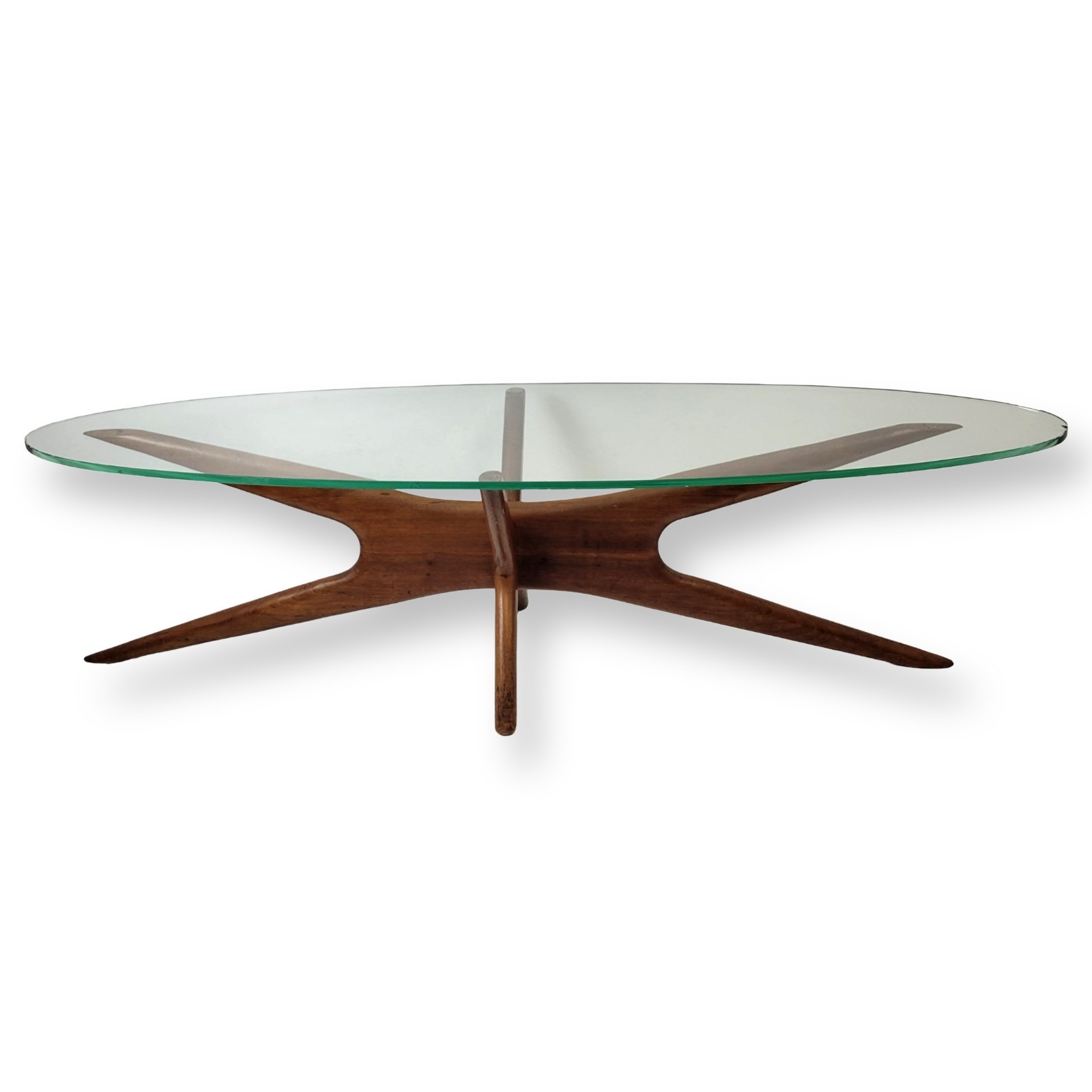 Vintage Adrian Pearsall Mid Century Walnut Jacks Coffee Table