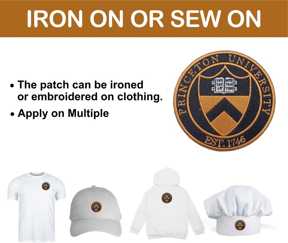 Princeton University Logo Iron On Patch-Sew Patch-Embroidered Patch 4"