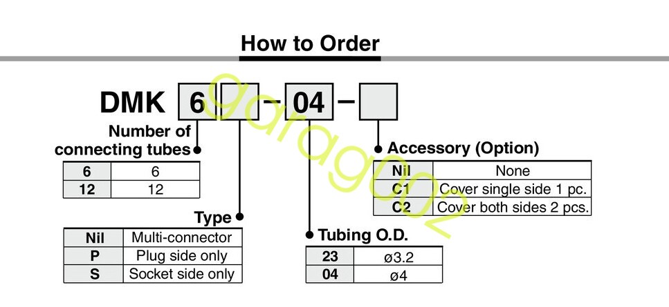 SMC DMK12S-04-C1 Multi-Connector with One-touch Fitting Single Side Cover