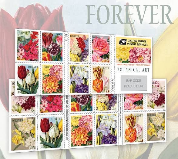 USPS Postage Stamps Sheet of 20 First Class Letter Botanical Art