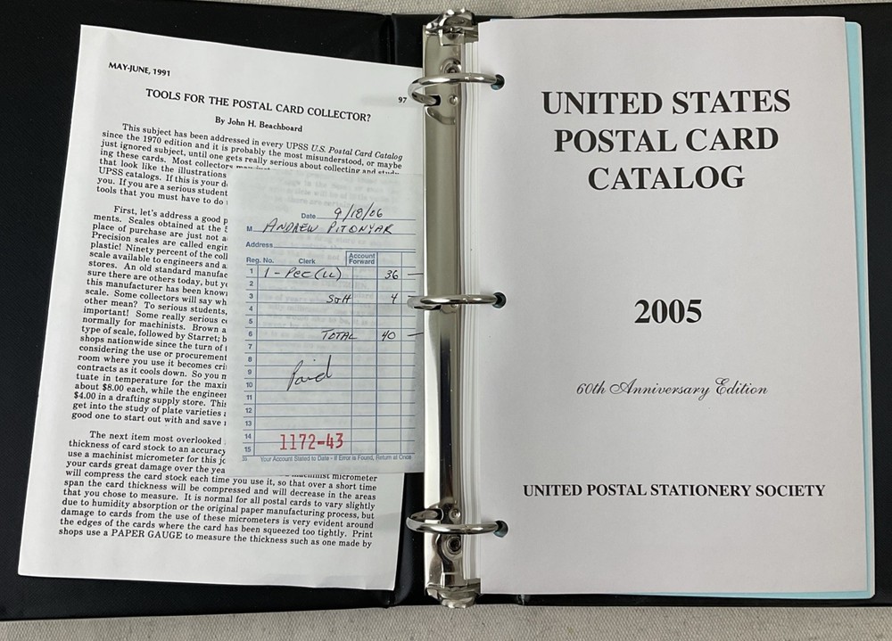 UPSS 2005 United States Postal Card Catalog - Binder