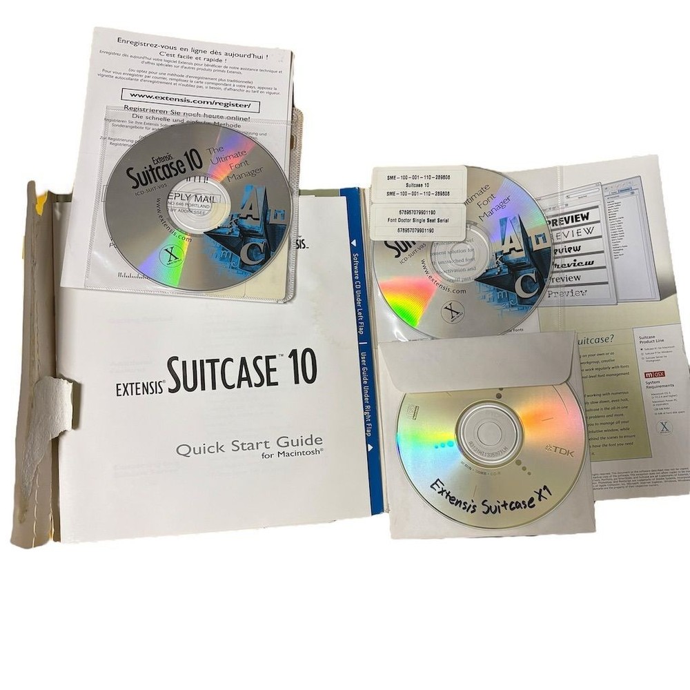 Extensis Suitcase X1 Font Manager Software for Mac OS X - CD Upgrade