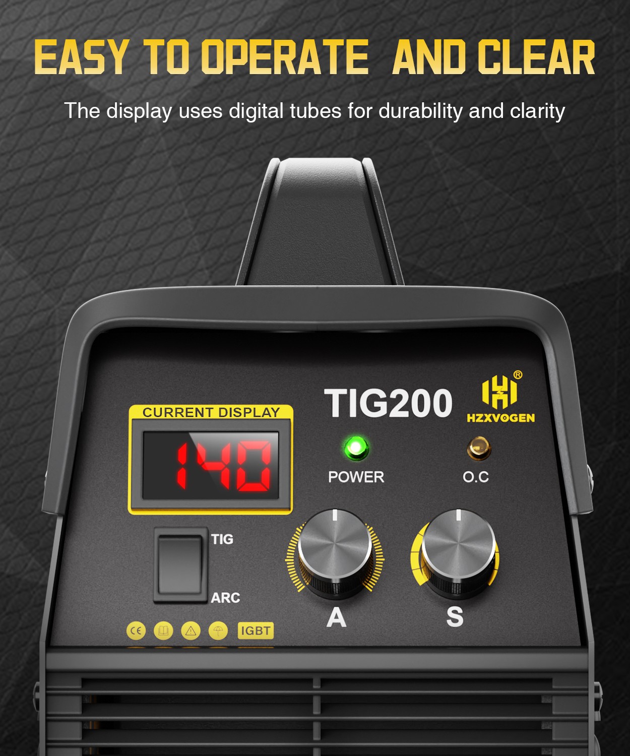 HZXVOGEN 200A TIG Welder, High-Frequency TIG/MMA 2-in-1 110/220V Welding Machine