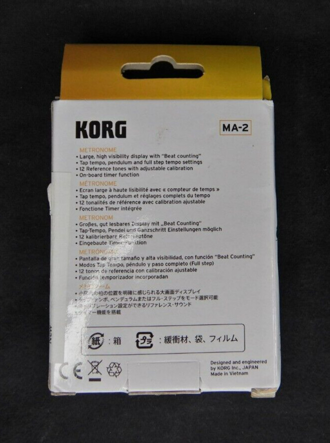 Korg MA-2 Compact Metronome Blue Large High Visibility Display Beat Counting