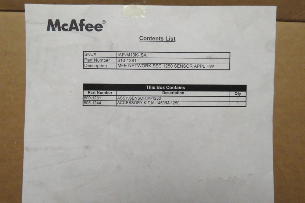 Network Security Platform M-1250 - McAfee security appliance