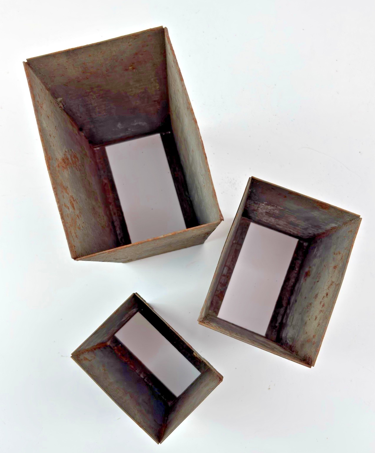 Antique Vintage Tin Ice Cream Container Set of 3 Nesting Mold Set