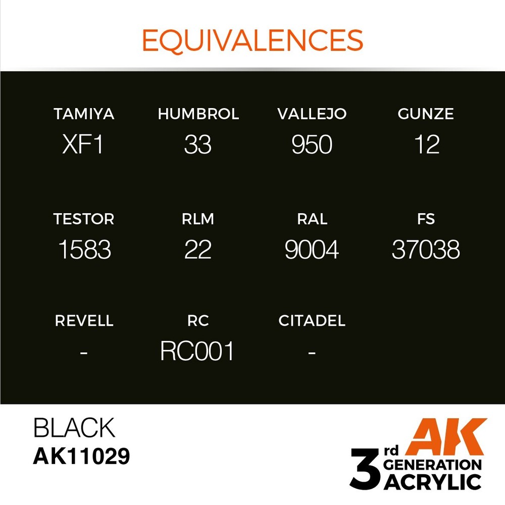 AK Interactive 3G Acrylic Black 17ml