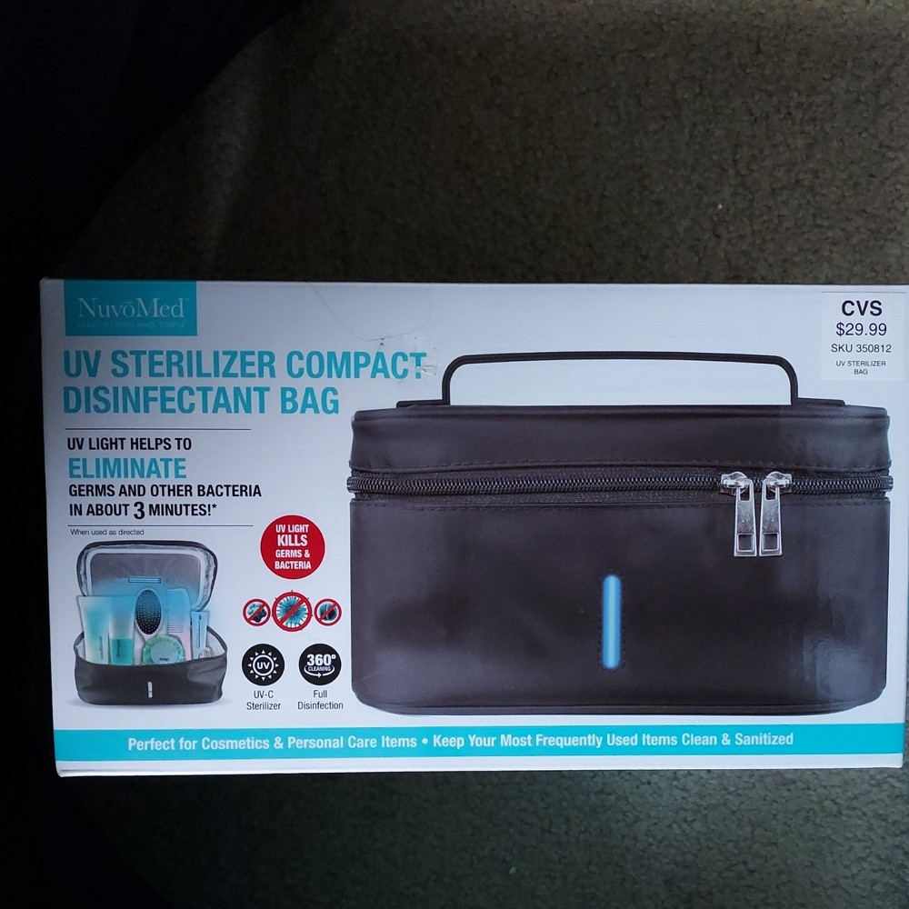 NuvoMed UV Sterilizer Compact Disinfectant Bag Black