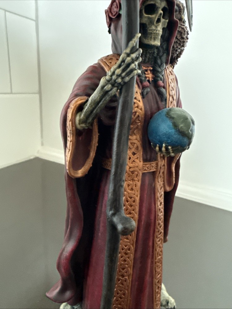 Santa Muerte Red Robe Loaded Statue