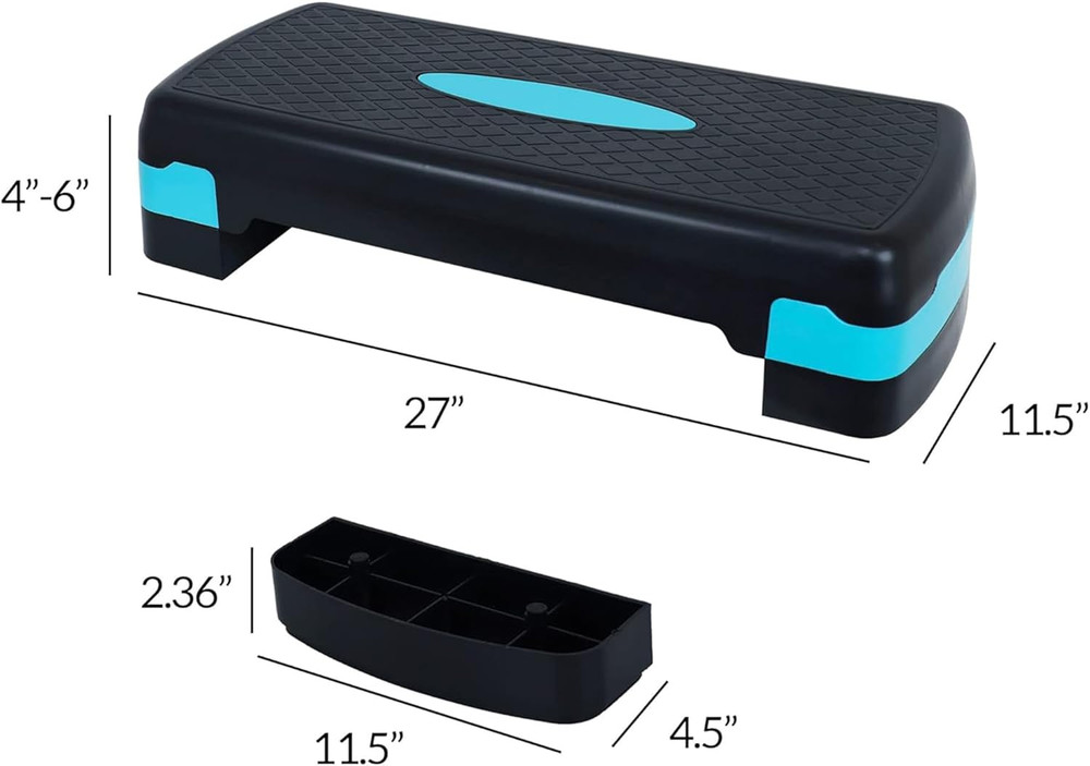 Adjustable Workout Aerobic Stepper Step Platform Trainer, 27-Inch, Multiple Colo