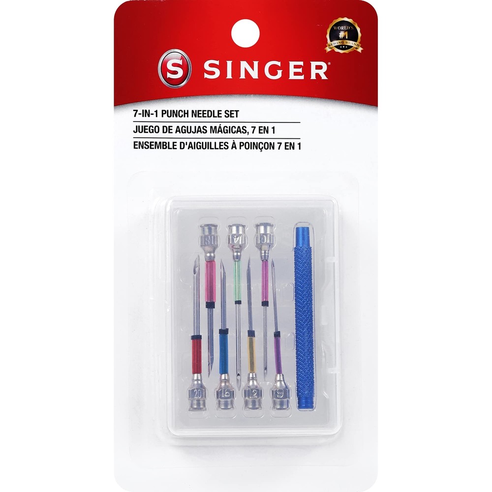 8 Piece Punch Needle Set with Interchangeable Handle for DIY Embroidery Crafts