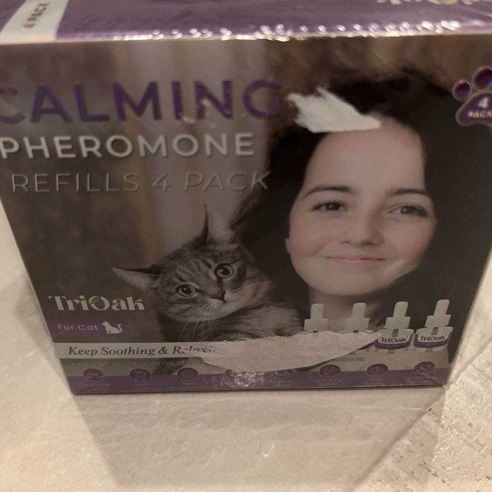 Tri-Oak Calming Pheromone For Cats 4 Diffuser Refills NEW/SEALED