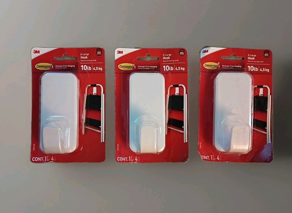 3M Command 10 lb XL Heavyweight Hook, Wall Hooks - 3 PACK