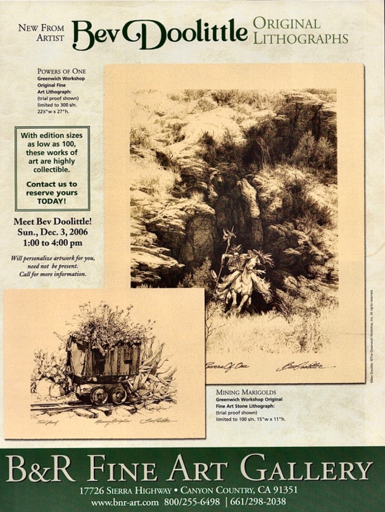 2006 BEV DOOLITTLE Art Gallery Exhibit 1-Page Magazine PRINT AD