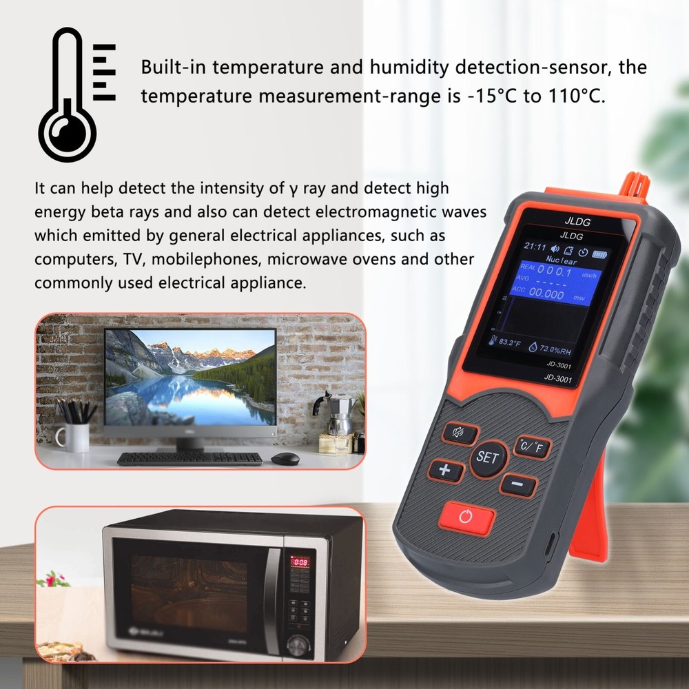 Geiger Counter and Electromagnetic Radiation Detector with Data Export Function