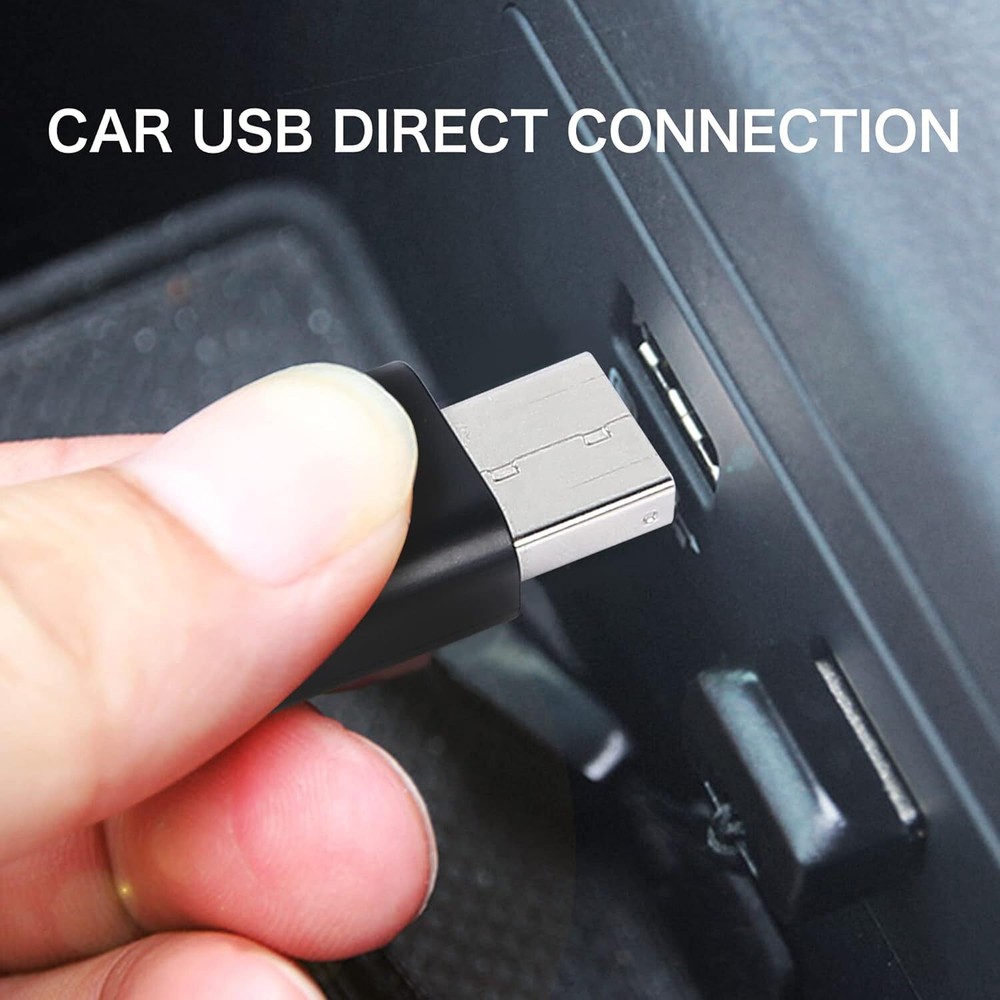 QIANRENON Car Bluetooth 5.0 Receiver, USB/AUX Dual Interface Wireless Blue