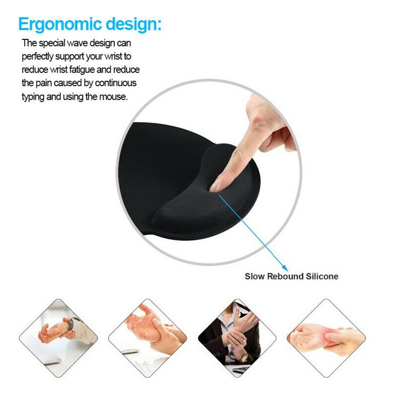 Coating Keyboard Pad Mouse Pad With Non-Slip Base Support Cushion Memory Foam