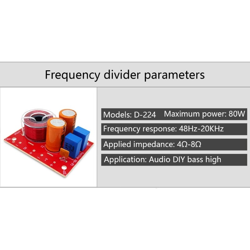 2 Way Frequency Divider Stereo Woofer Loudspeaker Speaker Crossover Filter