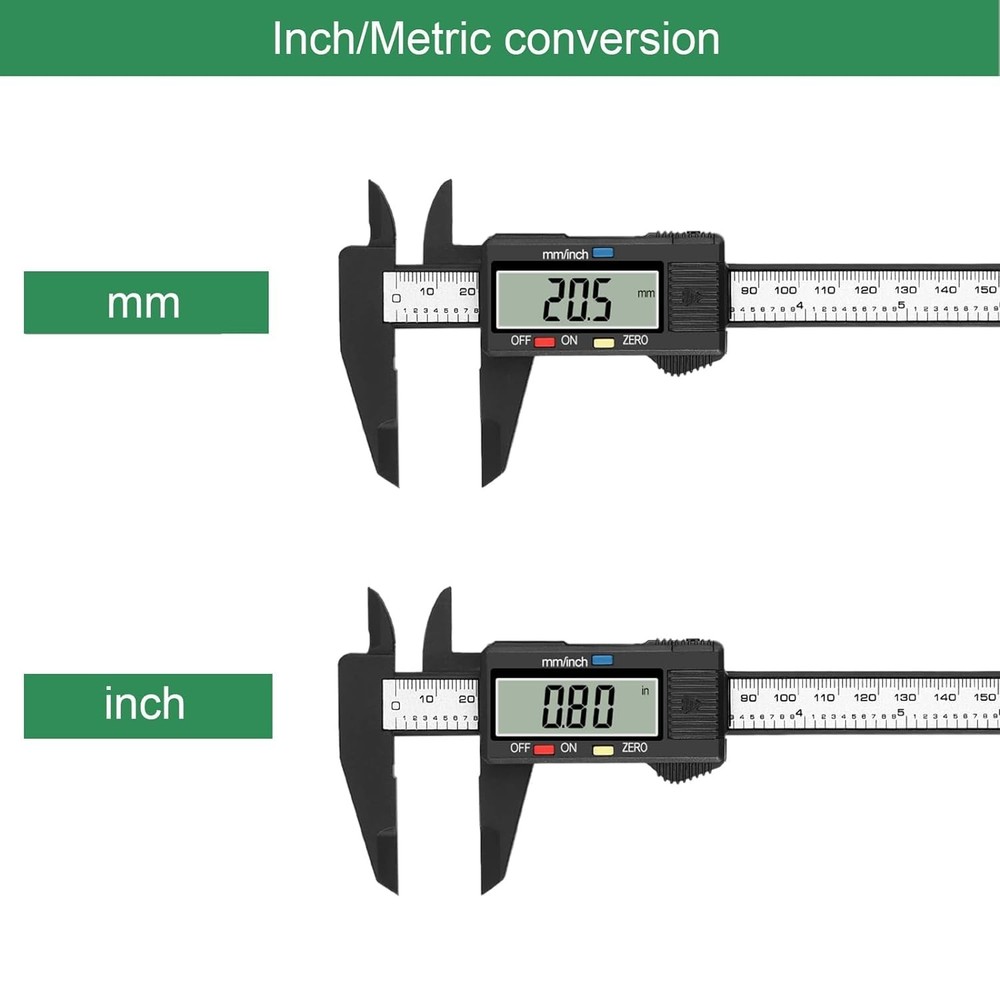 Digital Vernier Caliper,0-6 Calipers Measuring Tool - Electronic Micrometer C...